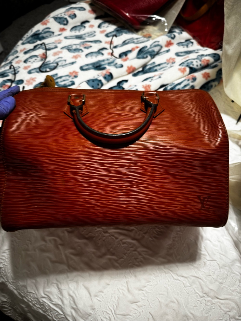 Louis VuittonCognac Epi Leather Speedy 30